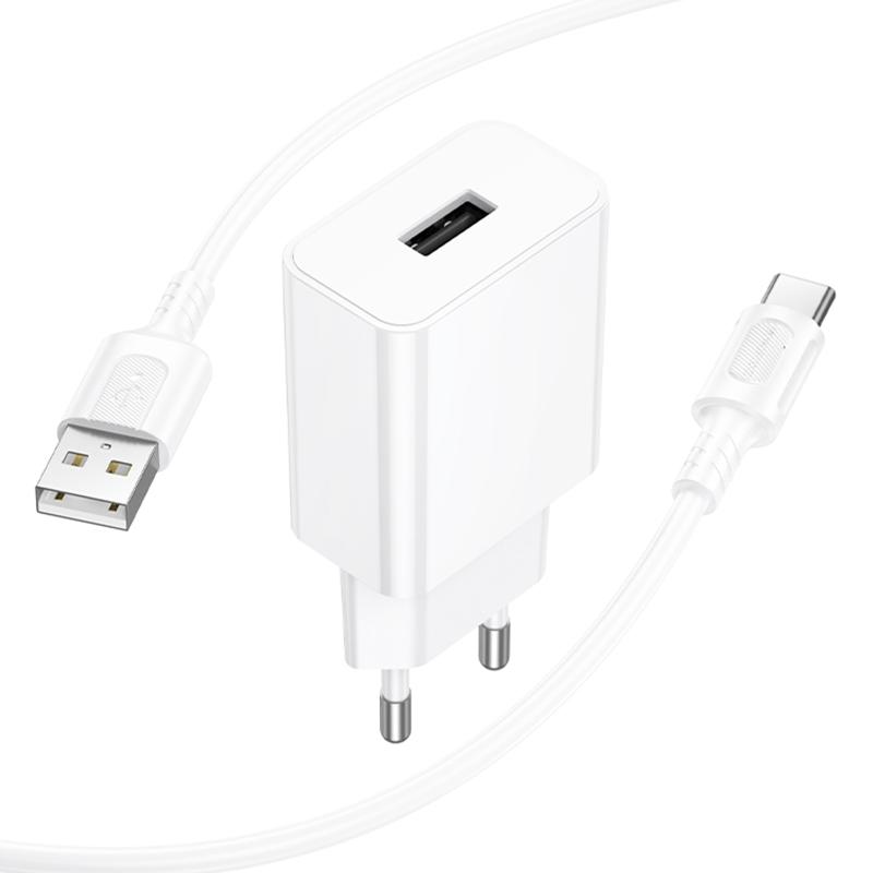 МЗП Borofone BA110A Lemi 7.5W (1USB-A) + кабель USB to Type-C White - Зображення 4