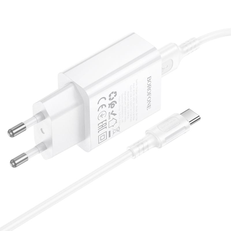 МЗП Borofone BA110A Lemi 7.5W (1USB-A) + кабель USB to Type-C White - Зображення 5