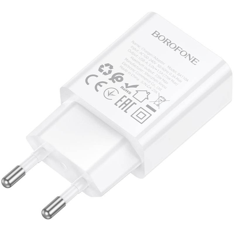 МЗП Borofone BA110A Lemi 7.5W (1USB-A) White - Зображення 3