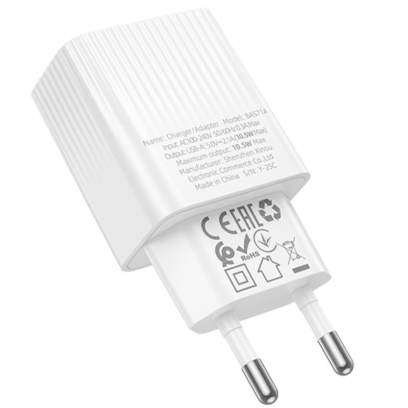 МЗП Borofone BAS71A Source 2.1A (1USB-A) White - Зображення 3