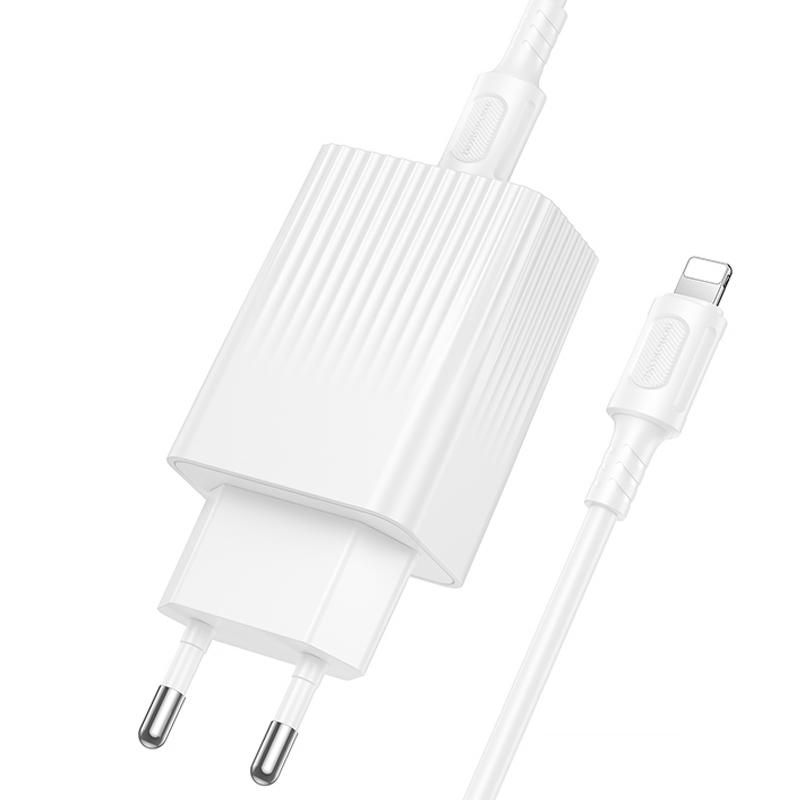 МЗП Borofone BAS73A Source PD20W (1USB-C) + кабель Type-C to Lightning White - Зображення 3