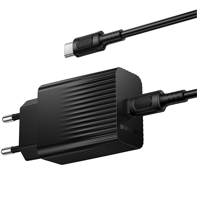МЗП Borofone BAS73A Source PD20W (1USB-C) + кабель Type-C to Type-C Black - Зображення 3