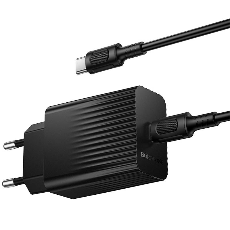 МЗП Borofone BAS75A Source PD30W (1USB-C) + кабель Type-C to Type-C Black - Зображення 3