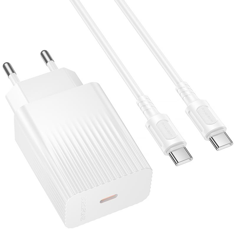 МЗП Borofone BAS75A Source PD30W (1USB-C) + кабель Type-C to Type-C White - Зображення 3