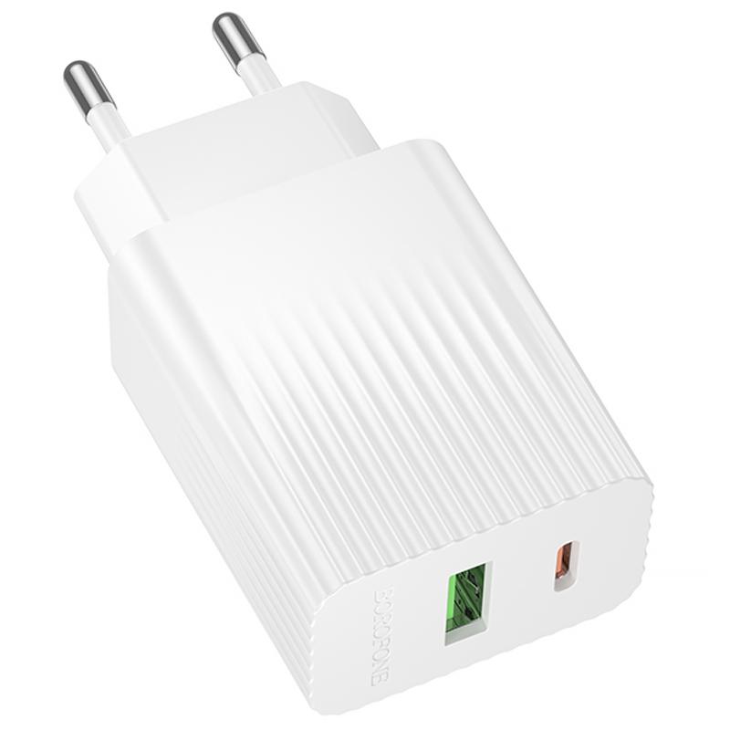 МЗП Borofone BAS76A Source PD30W+QC3.0 (1USB-A/1C) White - Зображення 3