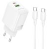 МЗП Borofone BN27 Fuente PD20W+QC3.0 (1USB-A/1C) + кабель Type-C to Type-C White