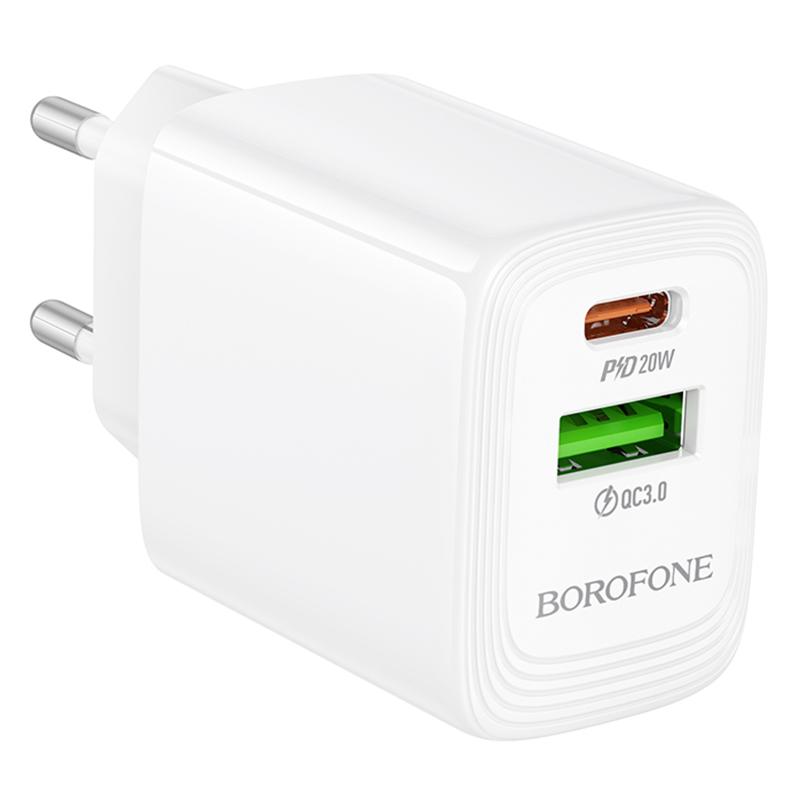 МЗП Borofone BN27 Fuente PD20W+QC3.0 (1USB-A/1C) White - Зображення 4