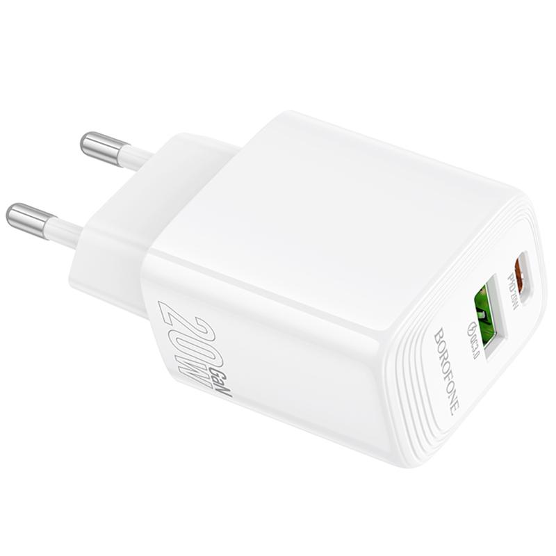 МЗП Borofone BN27 Fuente PD20W+QC3.0 (1USB-A/1C) White - Зображення 5