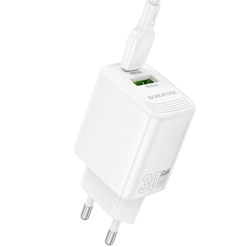 МЗП Borofone BN29 Fuente PD30W+QC3.0 (1USB-A/1C) White - Зображення 3