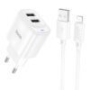 МЗП Hoco C141A Smart 2.1A (2USB-A) + кабель USB to Lightning White