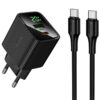 МЗП Hoco CS83A Excellent with digital display PD20W+QC3.0 (1USB-A/1C) + кабель Type-C to Type-C Black