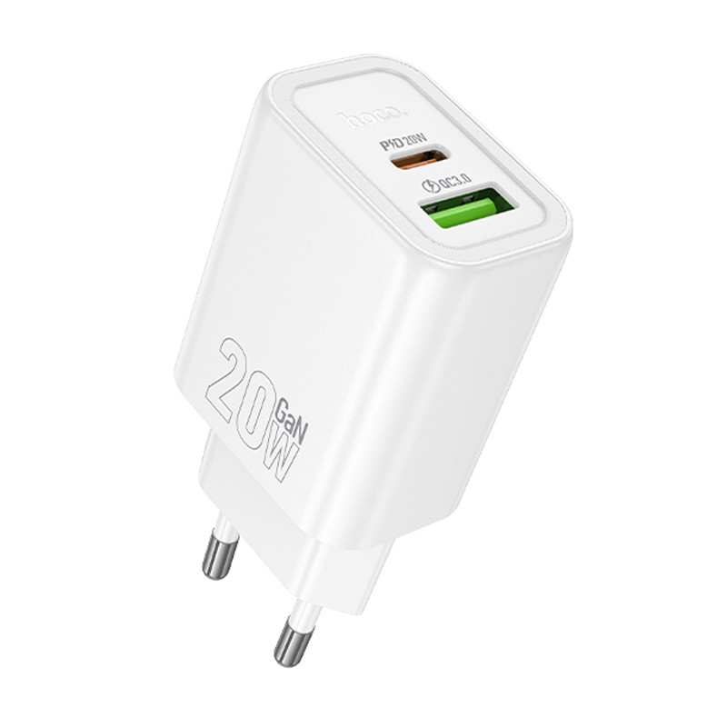 МЗП Hoco N61 Gentle PD20W+QC3.0 (1USB-A/1C) White