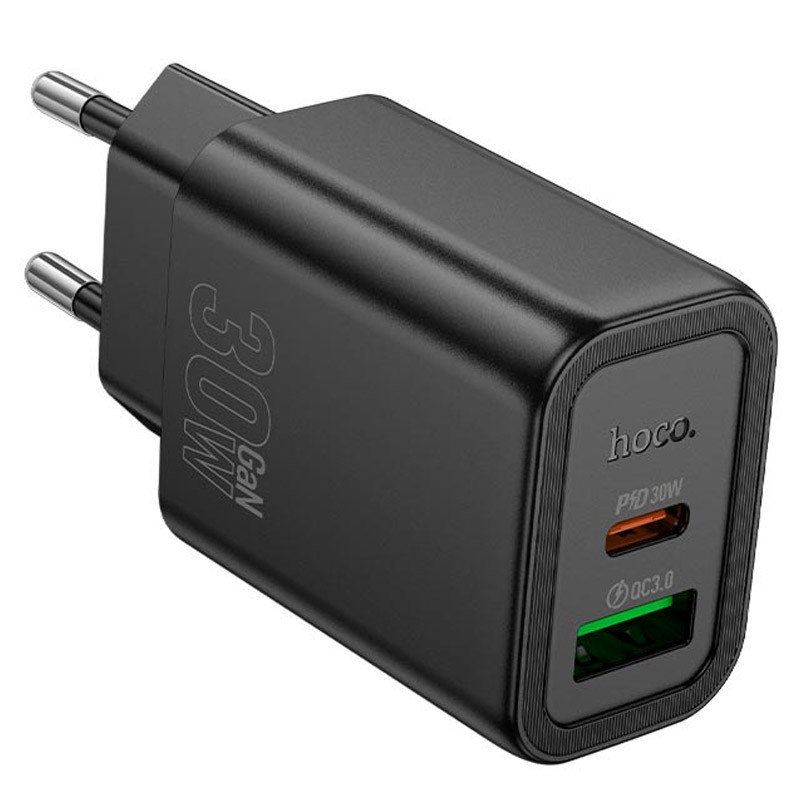 МЗП Hoco N63 Gentle PD30W+QC3.0 (1USB-A/1C) Black - Зображення 2