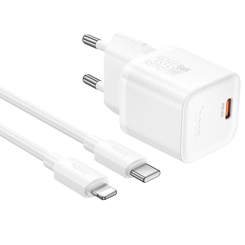 МЗП Hoco N66 Ingenious PD35W (1USB-C) + кабель Type-C to Lightning White - Зображення 2