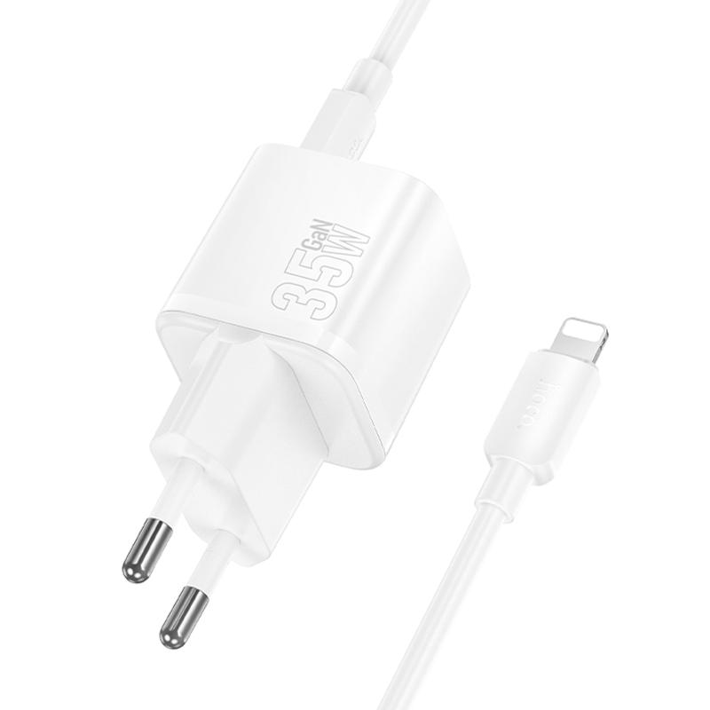 МЗП Hoco N66 Ingenious PD35W (1USB-C) + кабель Type-C to Lightning White - Зображення 3