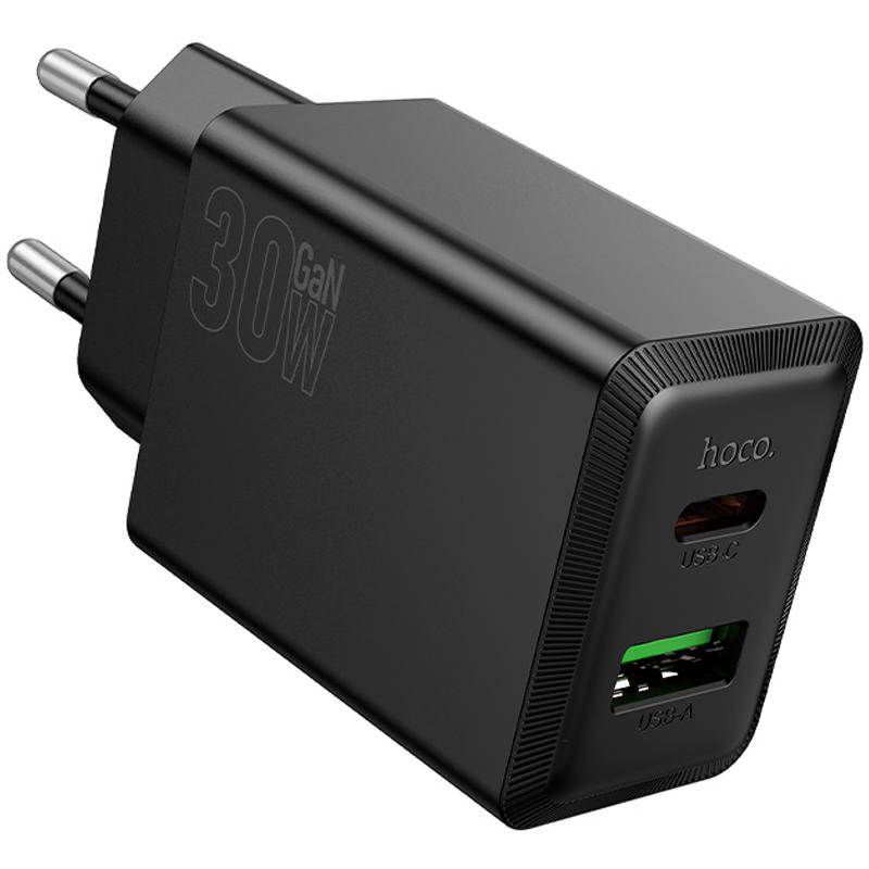 МЗП Hoco N71 Nuevo PD30W+QC3.0 (1USB-A/1C) Black - Зображення 2