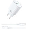 МЗП WIWU G006 Essen QC3.0 18W GaN (1USB-A) + кабель USB to Lightning White