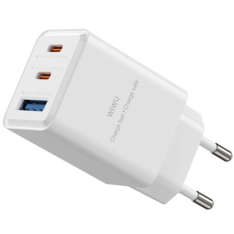 МЗП WIWU G026 Cube PD67W+QC3.0 GaN (1USB-A/2C) White - Зображення 3