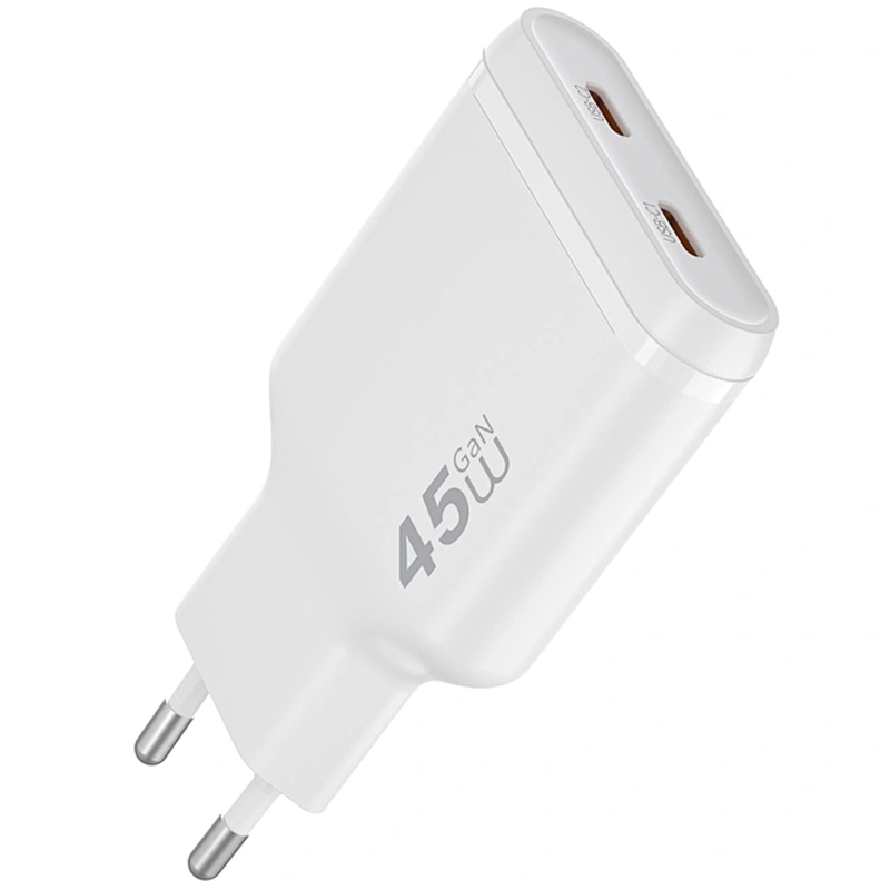 МЗП WIWU G034 Essen PD45W GaN (2USB-C) White - Зображення 5