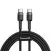 Дата кабель Baseus Cafule Type-C to Type-C PD2.0 60W (2m) (CATKLF-H) Чорний / Сірий