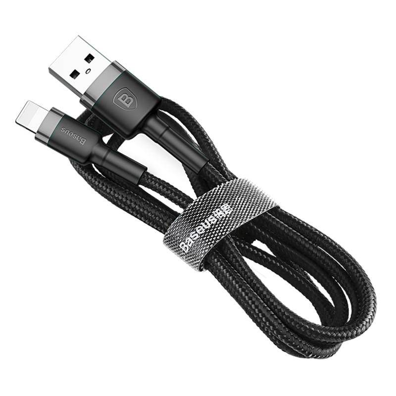 Дата кабель Baseus Cafule USB to Lightning 1.5A (2m) (CALKLF-C) Сірий / Чорний - Зображення 2